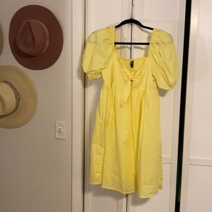 Yellow Puff Sleeve Dress